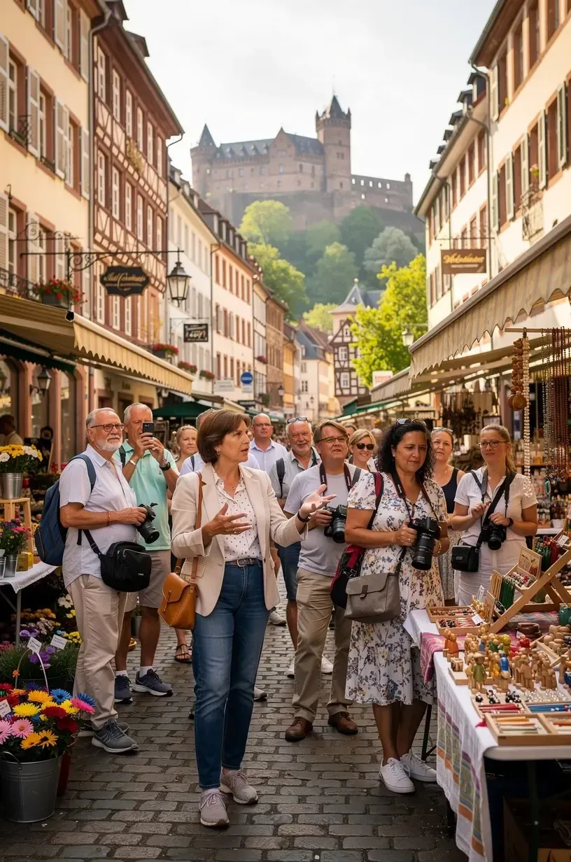 Nahaufnahme eines gedruckten Stadtplans mit Markierungen für Sehenswürdigkeiten und empfohlene Routen